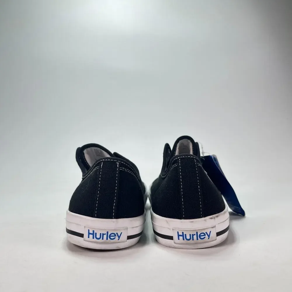 Hurley Chloe Black White Canvas Casual Slip On Laceless Sneakers Men's Size 11M